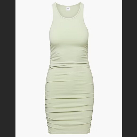 NWOT Aritzia Tna CHILL MALIBU DRESS Sage Green Sz M - Picture 2 of 5